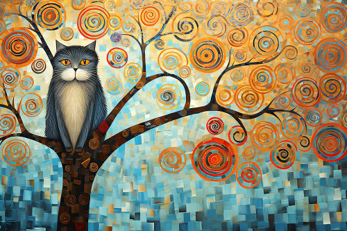 Art Deco Cat 3 Poster Print - Ray Heere