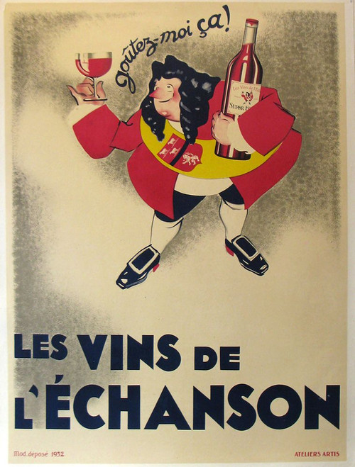 French Wine Poster Print - Apple Collection Vintage