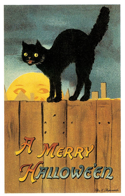 Fence Cat.tif Poster Print - Apple Collection Vintage