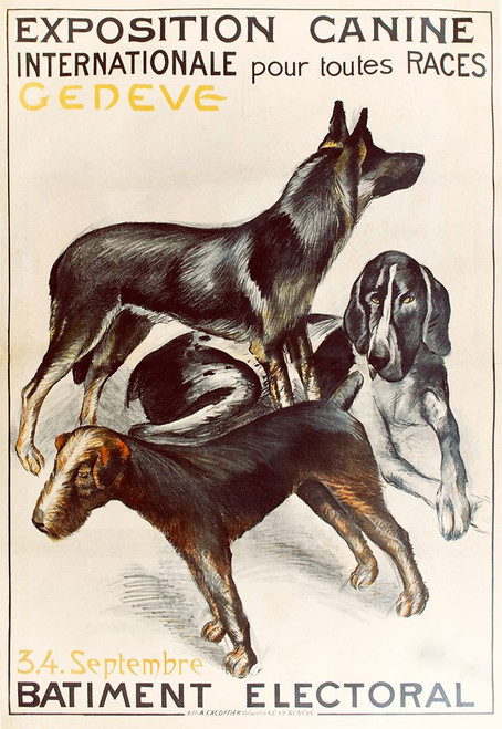Exposition Canine Geneva Poster Print - Apple Collection Vintage