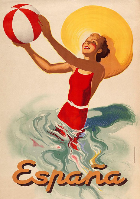 Spain Poster Print - Apple Collection Vintage