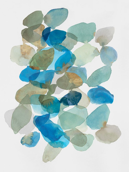 Blue Inky Pebbles I Poster Print - J Hazel