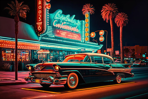 Las Vegas Strip Cadillac2 Poster Print - Ray Heere