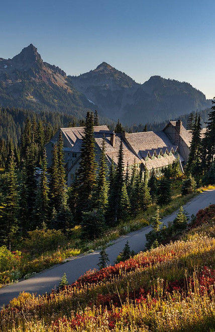Fall color at the Paradise Inn in Mount Rainier National Park-Washington State-USA Poster Print - Chuck Haney