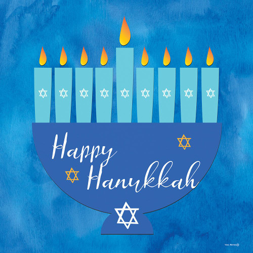 Happy Hanukkah Menorah III Poster Print - Naffas Designs Yass