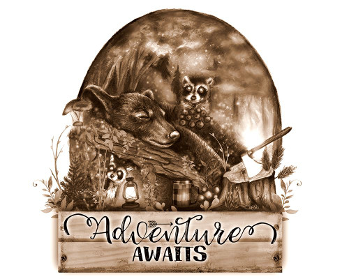 Adventure Awaits - Sepia Poster Print - Pike Art Sheena