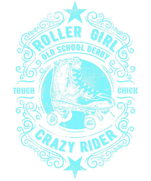 Roller Girl Aqua Tee Poster Print - Tina Lavoie
