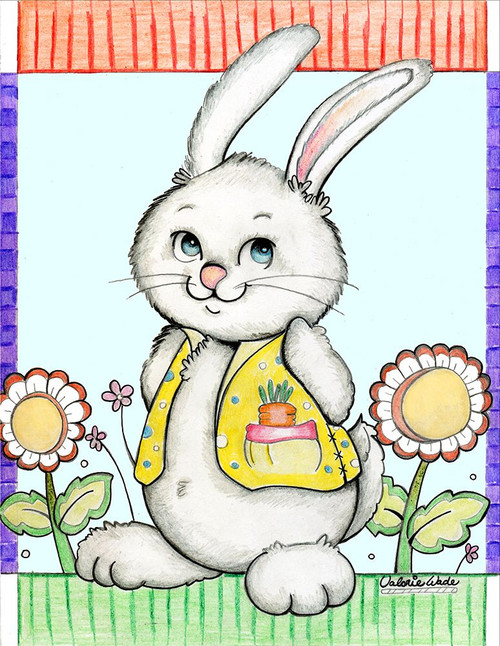 Bunny in Yellow Poster Print - Valarie Wade