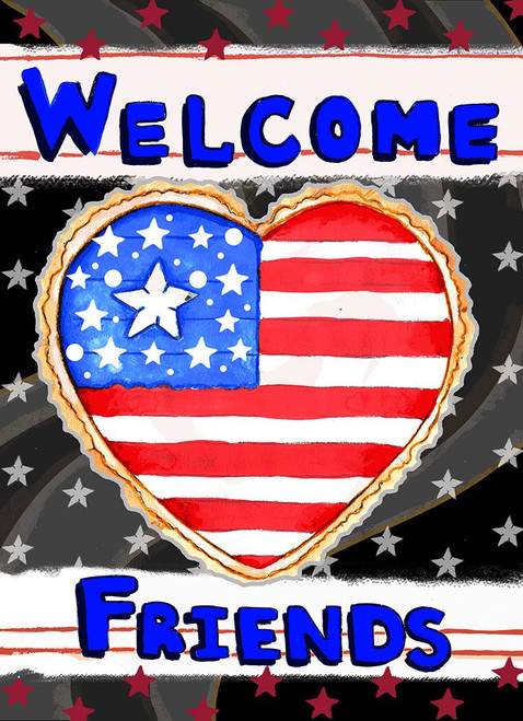 Patriotic Heart Welcome Poster Print - Valarie Wade