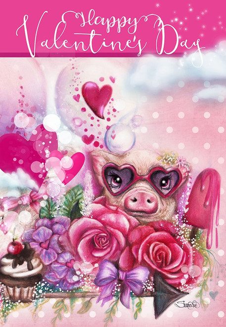 Valentine Piglet Design Poster Print - Pike Art Sheena