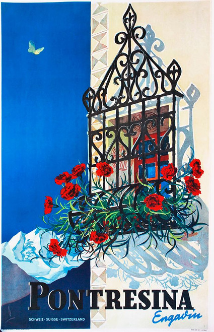 Pontresina Poster Print - Apple Collection Vintage