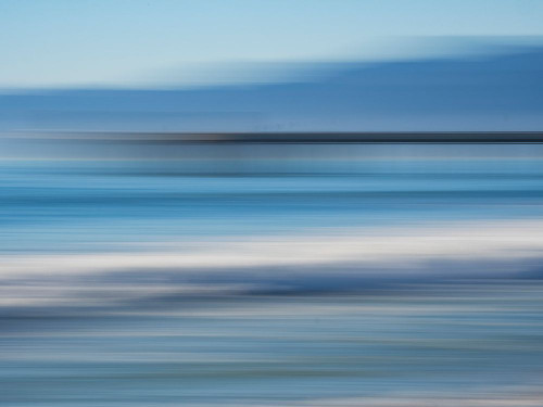 Usa-California-Los Angeles. Venice Beach-waves and pier. Poster Print - Images Merrill