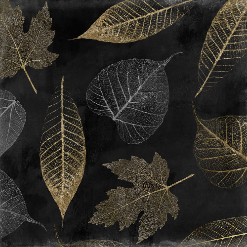 Autumn Gold Black Background Poster Print - Sasha