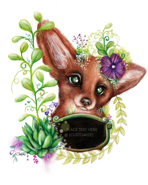 Blank Sign Fox Poster Print - Pike Art Sheena