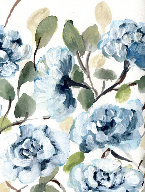 Blue Farmhouse Peonies II Poster Print - Marcy Chapman