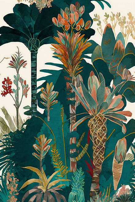 Watercolor Tropical Collage White 10 Poster Print - Ray Heere