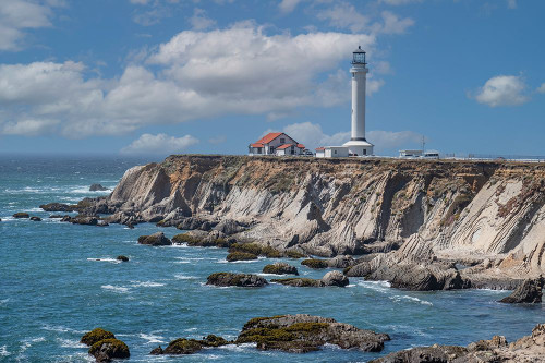 Point Arena Lighthouse a northern California landmark. Poster Print - Betty Sederquist