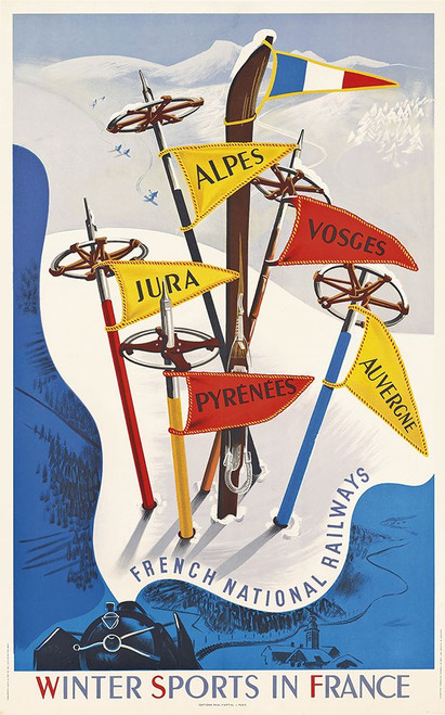 France Winter Sports Poster Print - Apple Collection Vintage