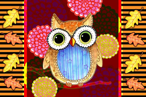 Fall Owl Poster Print - Valarie Wade