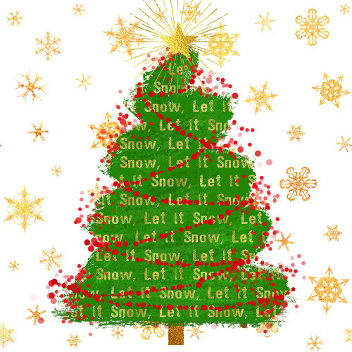 Let It Snow Christmas Tree Poster Print - Tina Lavoie