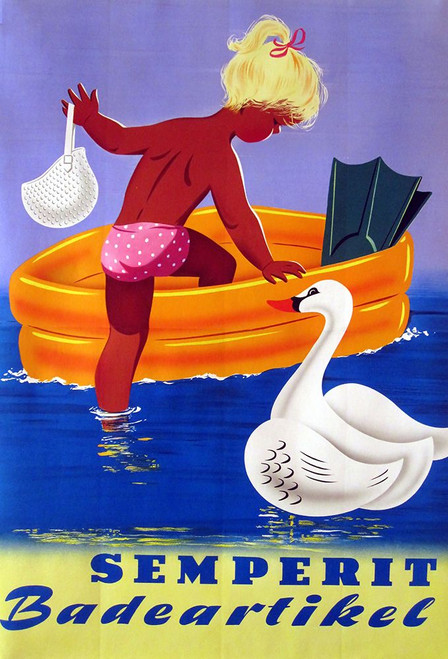 duck girl Poster Print - Apple Collection Vintage