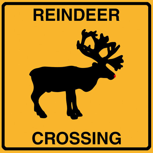 Reindeer Crossing Poster Print - Tina Lavoie