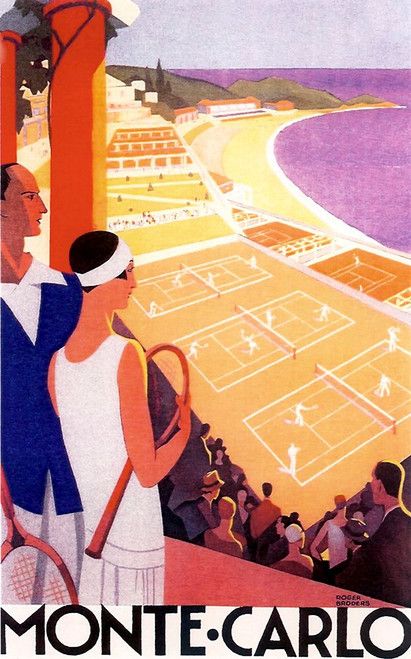 Monte Carlo Tennis Poster Print - Apple Collection Vintage