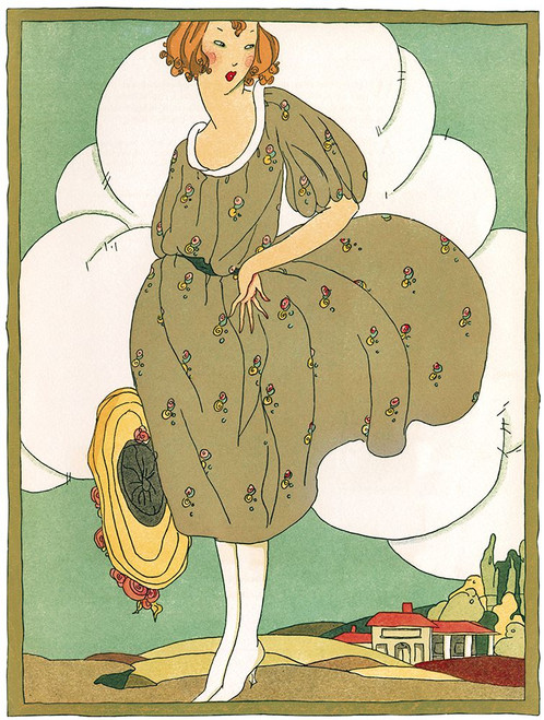 Lady In Green Poster Print - Apple Collection Vintage