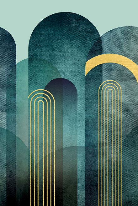 MidCentury Arches Teal Poster Print - Epiphany Urban