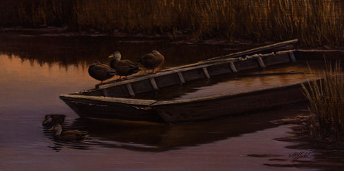 Abandoned Skiff - Black Ducks Poster Print - Wilhelm Goebel