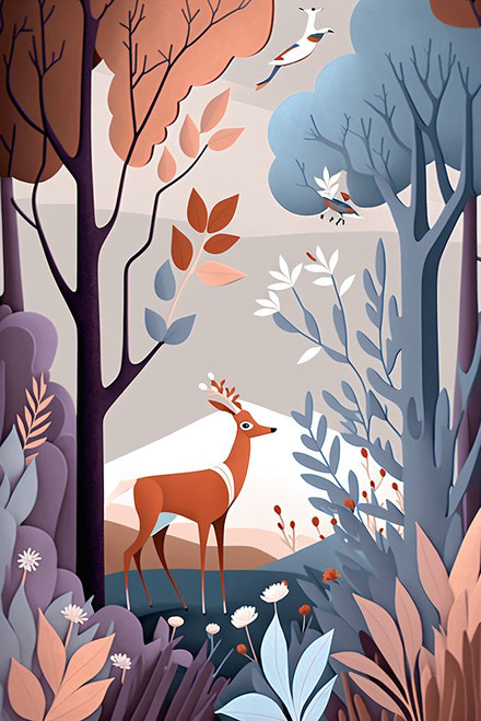 Mid Century Woodland 19 Poster Print - Ray Heere