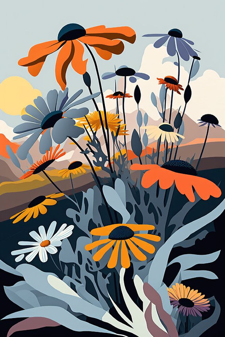 Mid Century Wildflowers 14 Poster Print - Ray Heere