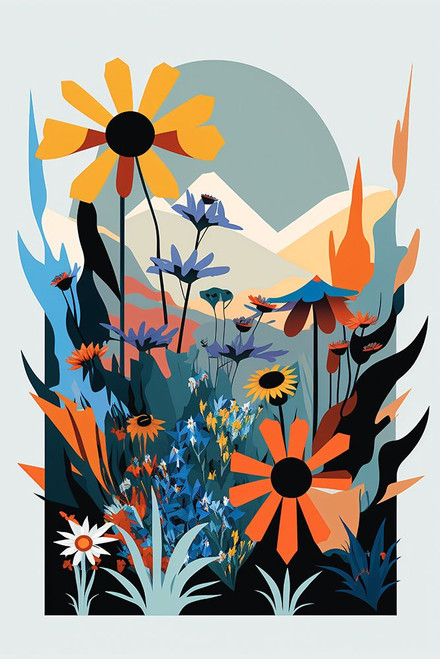 Mid Century Wildflowers 15 Poster Print - Ray Heere