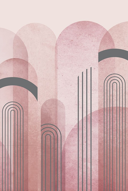 Mid Century Arches Pink Gray 1 Poster Print - Epiphany Urban
