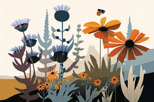 Mid Century Wildflowers 2 Poster Print - Ray Heere