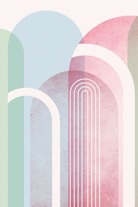 Mid Century Arches Soft Pastels 1 Poster Print - Epiphany Urban