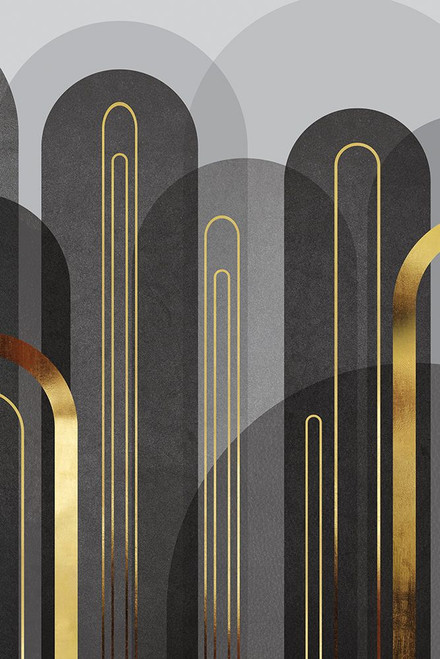 MidCentury Arches Black Gold 2 Poster Print - Epiphany Urban