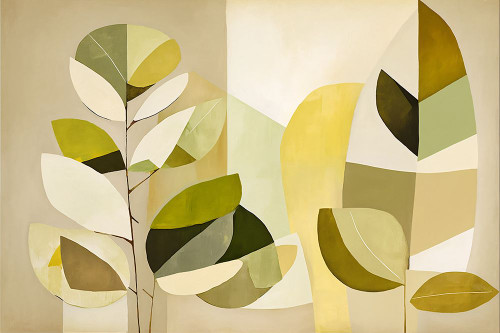Mid Century Nature Green 8 Poster Print - Ray Heere