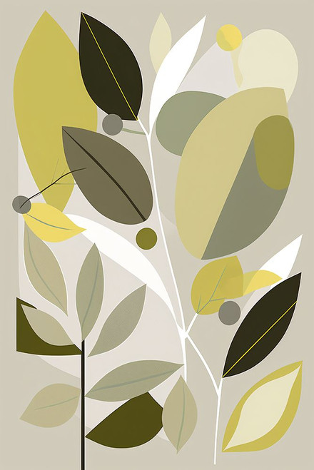 Mid Century Nature Green 14 Poster Print - Ray Heere