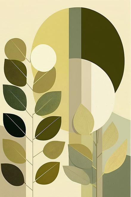 Mid Century Nature Green 13 Poster Print - Ray Heere