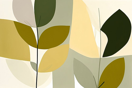 Mid Century Nature Green 9 Poster Print - Ray Heere