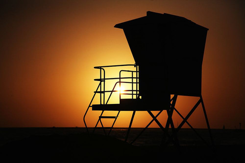 Lifeguard Sunset Poster Print - Vizvary Photography Susan