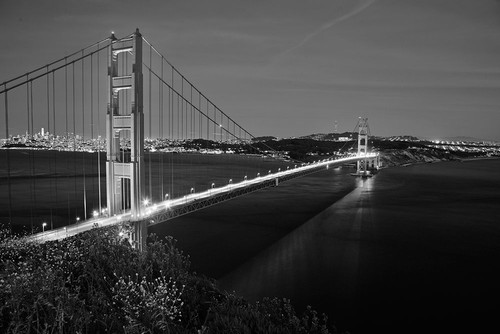 Blk And Wht Golden Gate Poster Print - Vizvary Photography Susan