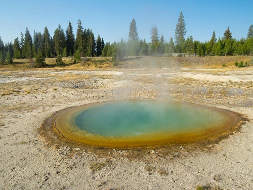 Wyoming- Yellowstone National Park. West Thumb Geyser Basin- Abyss Pool Poster Print - Jamie and Wild