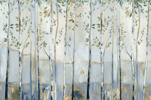 Blue Birch Forest Glade Poster Print - Allison Pearce