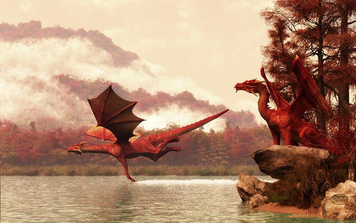 Autumn Dragons Poster Print - Daniel Eskridge