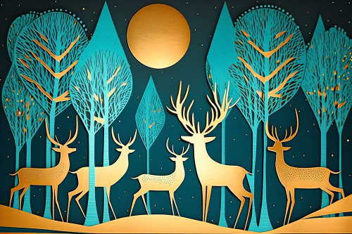 Mid Century Deer 4 Poster Print - Ray Heere
