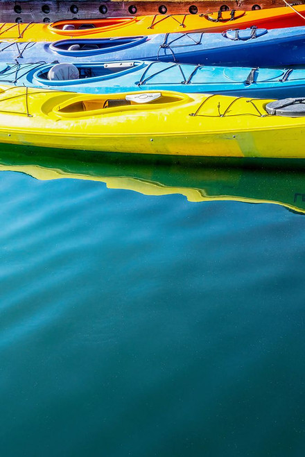 USA- Alaska- Homer. Colorful kayaks. Poster Print - Janet Muir