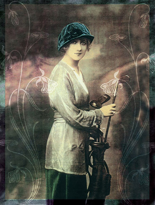 Pretty Golf Girl Poster Print - Apple Collection Vintage