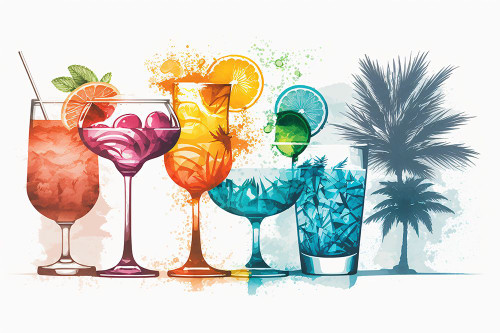 Mid Century Cocktails And Drinks 4 Poster Print - Ray Heere